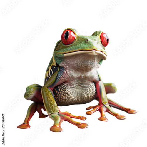 red eyed tree frog isolated on transparent background, png photo