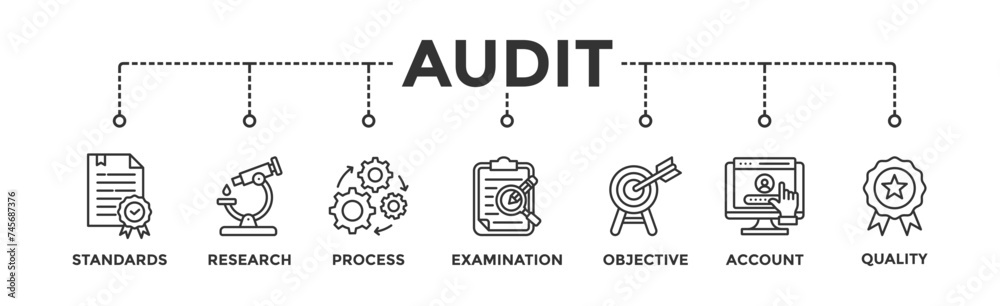 Audit banner web icon vector illustration concept with icon of ...