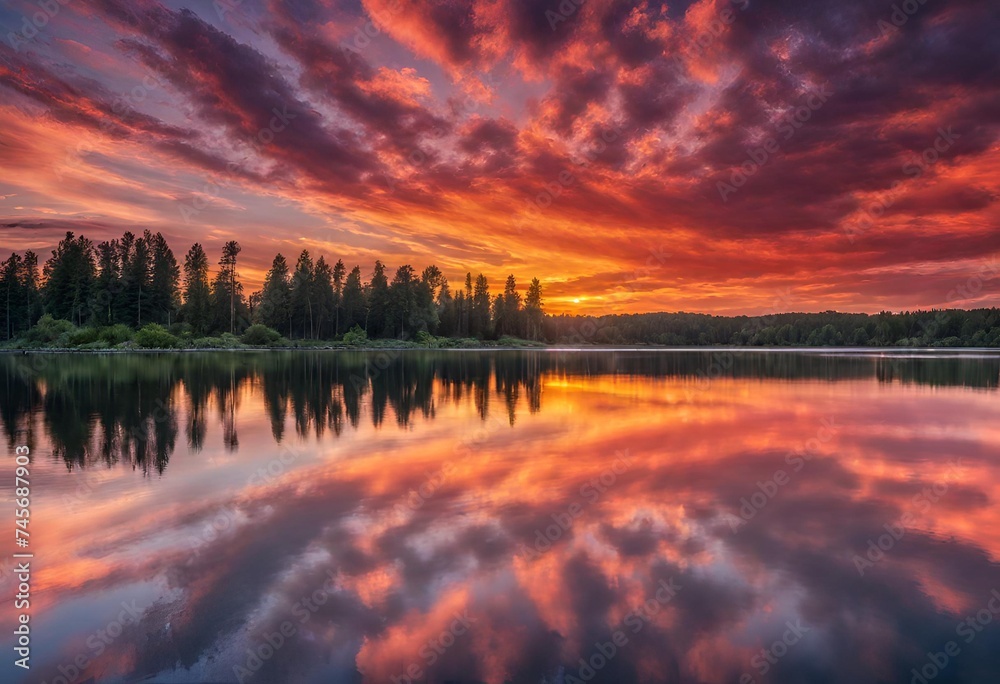 Obraz premium sunrise over the river
