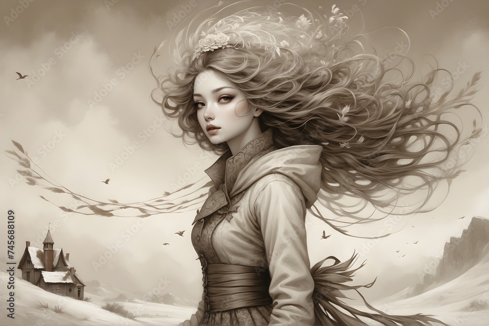 Fototapeta premium Sepia Fantasies - Winterwind 