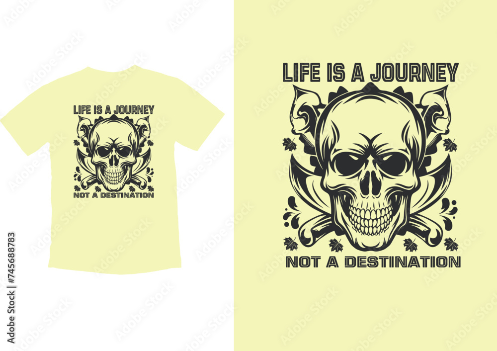T-shirt print design with skull and floral pattern, vector illustration T-shirt print design with skull and floral pattern, vector illustration