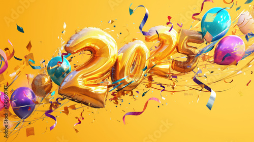 New Year's Eve celebration. Balloon decor in 2025.