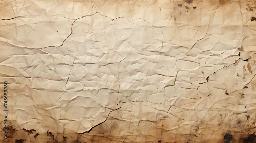 Close up of a deteriorating wall showing layers of old, peeling paint with rust textures and cracks.