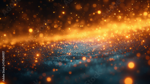 Abstract Golden and Blue Bokeh Lights © Natalia Klenova