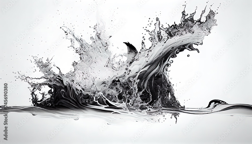 Beautiful water splash backdrop. AI render Beautiful water splash backdrop. AI render