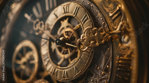 Symbolic Clock  Ticking Close-Up