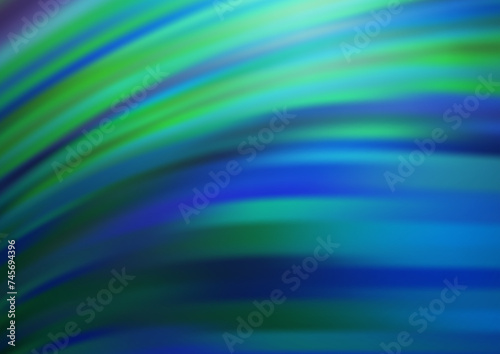 Dark Blue, Green vector pattern with lines, ovals.