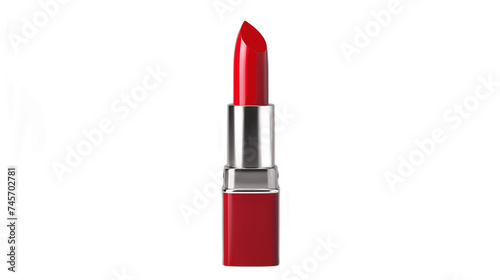 A classic red lipstick tube with a solid white background.
