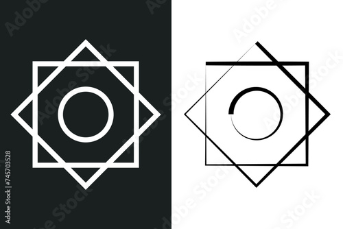 Rub el hizb islamic sign symbol vector.