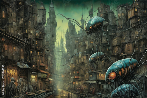 Futuristic city, Digital il...