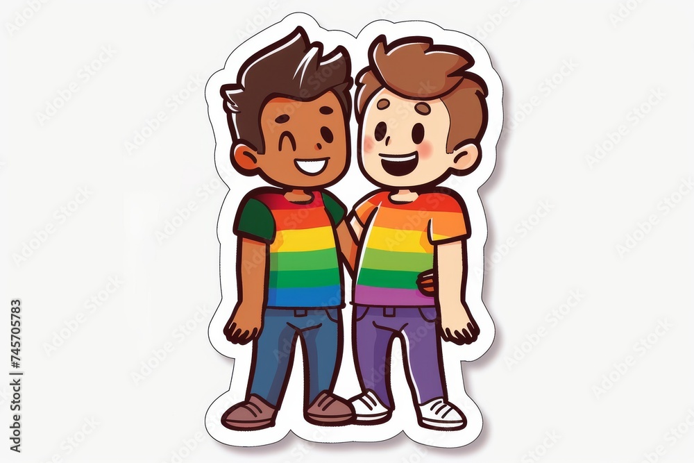 LGBTQ Sticker self liberation design. Rainbow lgbtq parties sticker motive beloved sticker diversity Flag illustration. Colored lgbt parade yellow green. Gender speech gradient overlay