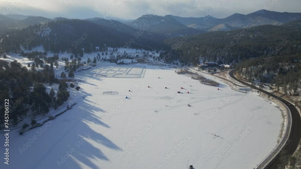 Winter Etown Evergreen Lake house fishing tents Denver golf course Winter Etown Evergreen Lake house fishing tents Denver golf course