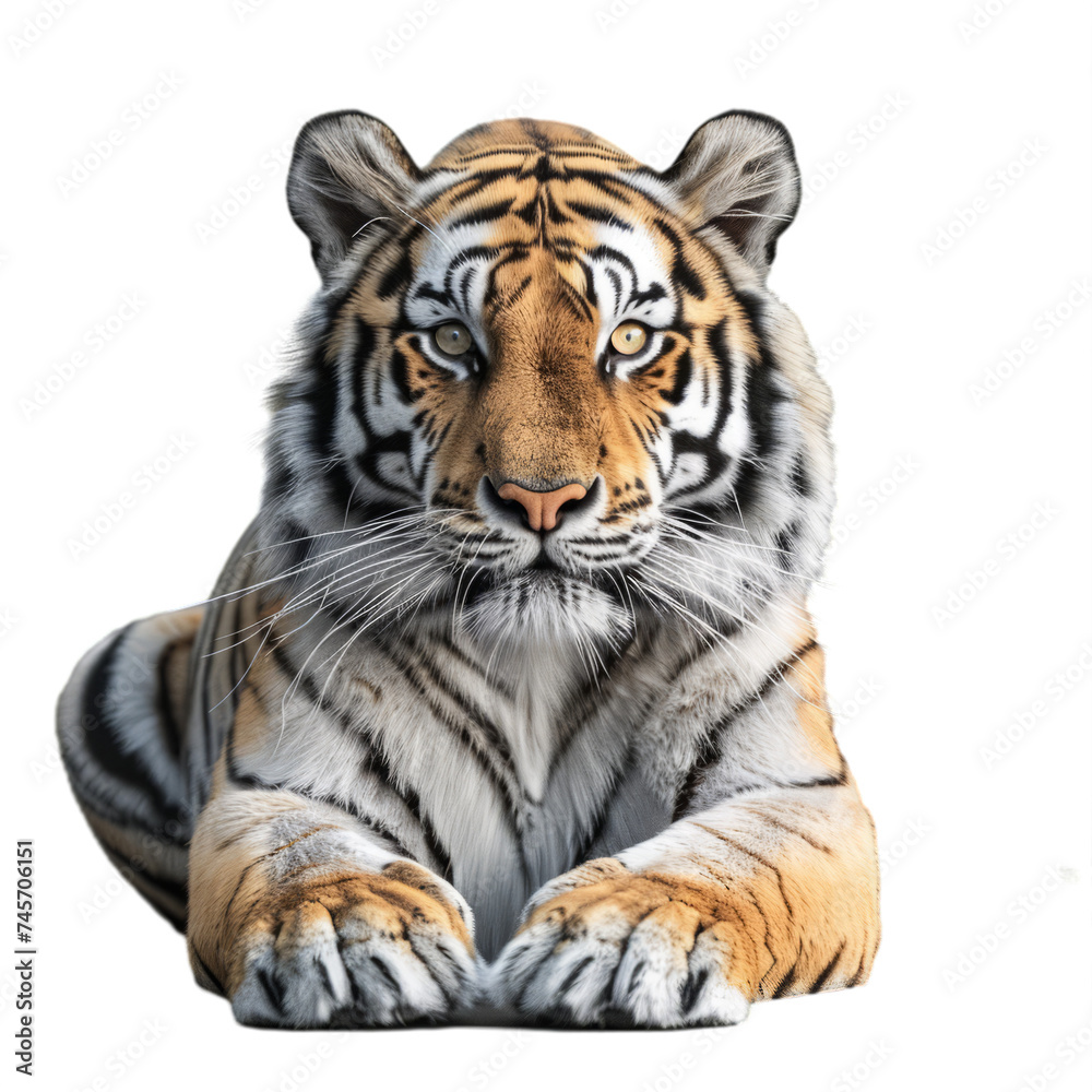 siberian tiger isolated on transparent background, png