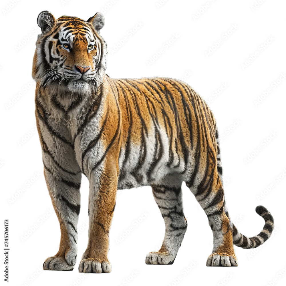 siberian tiger isolated on transparent background, png