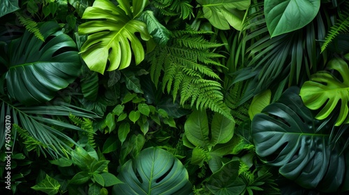 Experience the lush beauty of nature leaves in a vibrant green tropical forest