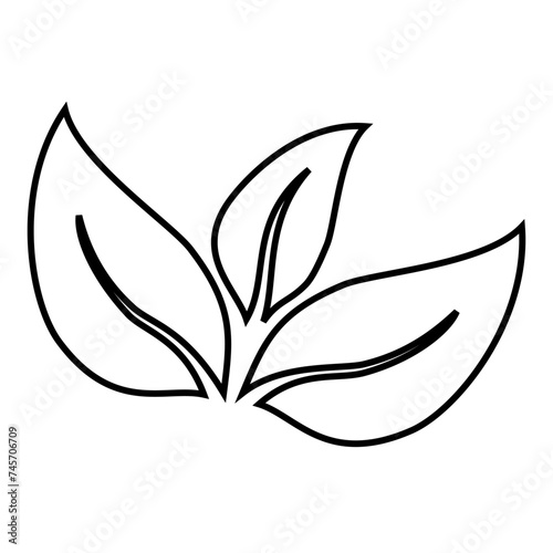 leaf icon isolated on white background, vector illustration