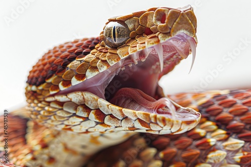 Venomous Rattlesnake in Mid-Hiss: A Dance of Danger and Beauty - Generative AI
