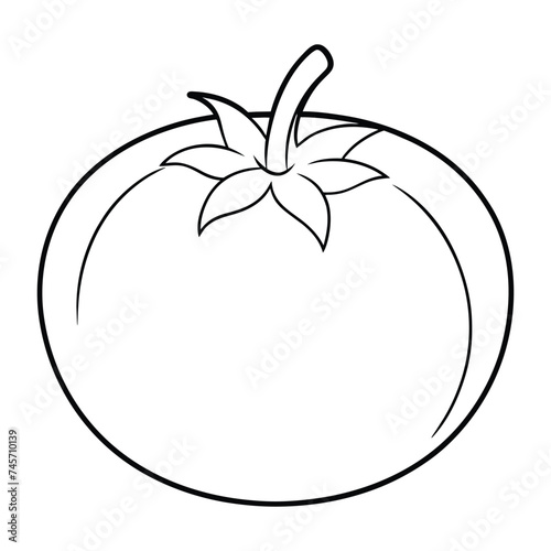 Vector of tomato illustration coloring page for kids