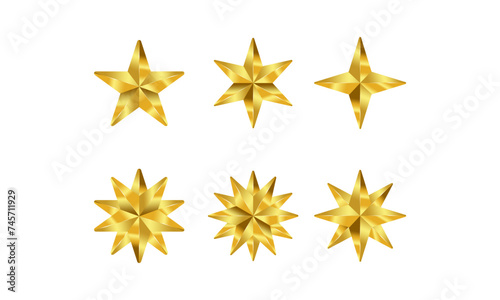 set of 3D stars icon