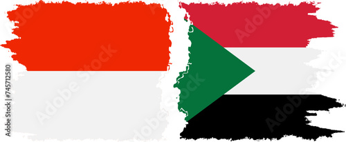 Sudan and Indonesia grunge flags connection vector Free Download Sudan and Indonesia grunge flags connection vector - GFXLoad