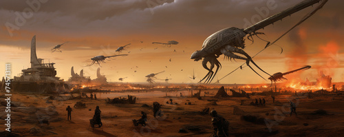 Alien invasion during the Trojan War, with bootleggers and fairy tale creatures leveraging edge computing for survival photo