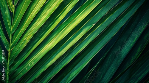 Immerse yourself in the tropical vibes of a lively striped palm leaf © Irfanan