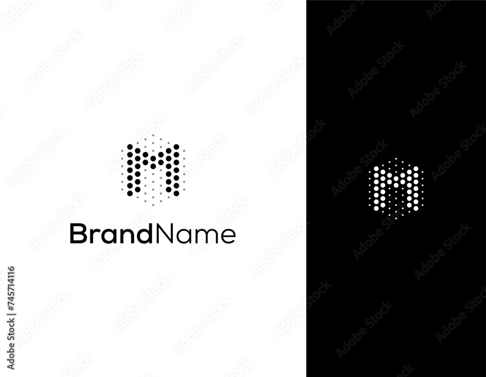 letter M with hexagon and dot concept logo for lab or technology company letter M with hexagon and dot concept logo for lab or technology company