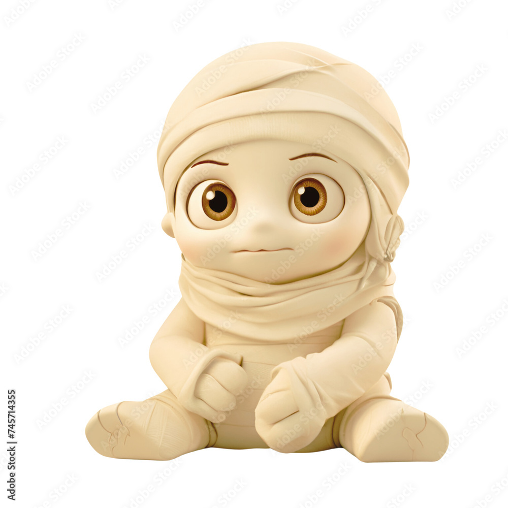 Cute mummy 3D render illustration png. Cute mummy 3D render illustration png.