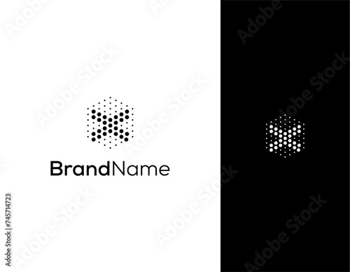 letter X with hexagon and dot concept logo for lab or technology company