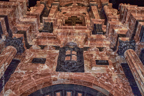 Marble facade of the cathedral of Caravaca de la cruz, Murcia. photo