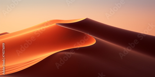 The Golden Sand Dunes and Sky, Explore the mesmerizing patterns of desert dunes as the sun bathes them in golden light © Ammar Anwar 