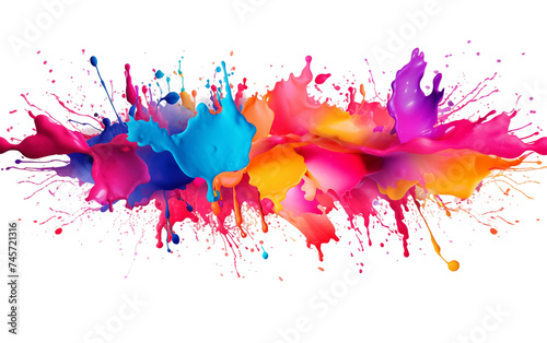 Colorful Background with Droplets and Splashes Isolated on Transparent Background PNG.