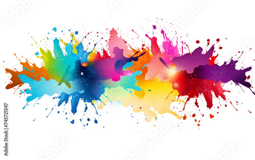 Vibrant Paint Splatter Background with Drops Isolated on Transparent Background PNG.