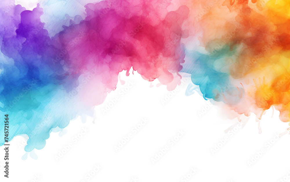 Colorful Background with Splashes and Washes Isolated on Transparent Background PNG.