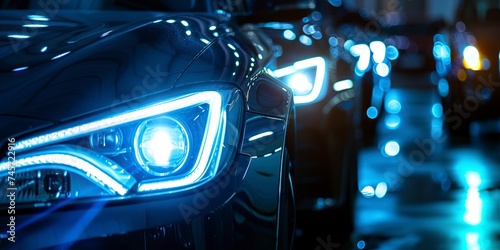 vehicles and headlights, car sales at the dealership