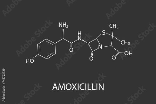 Amoxicillin molecular skeletal chemical formula