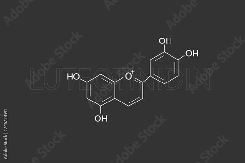 Luteotinidin molecular skeletal chemical formula