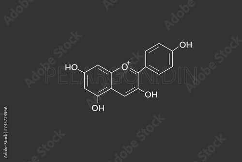 Pelargonidin molecular skeletal chemical formula