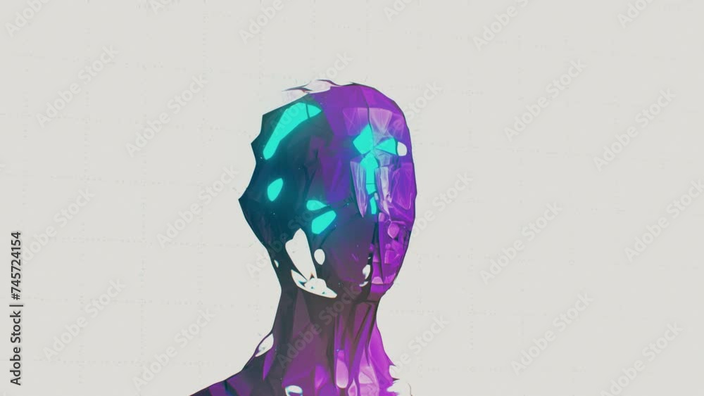 Artificial intelligence or deep machine learning concept. Polygonal ...