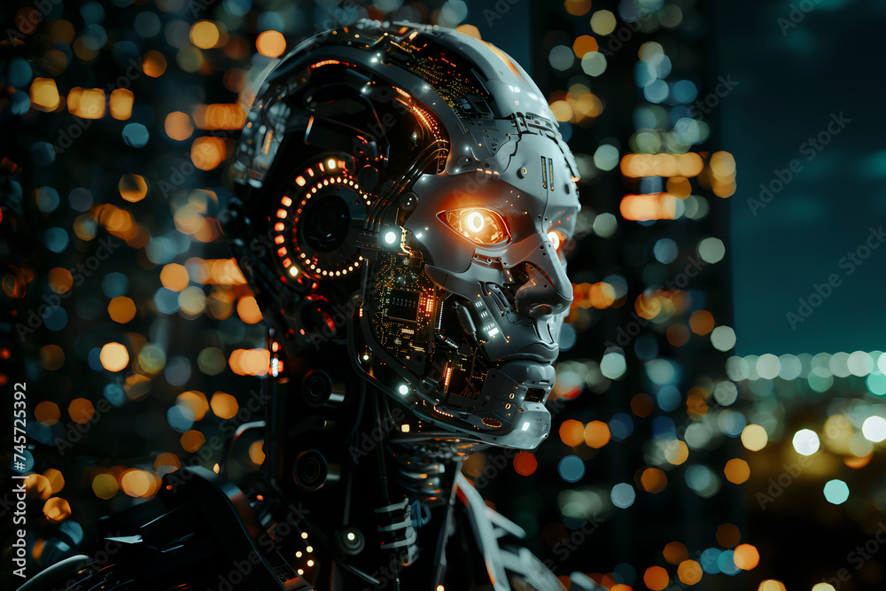 human-like robot with lights