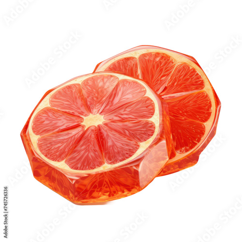 Red orange candy isolated on transparent background