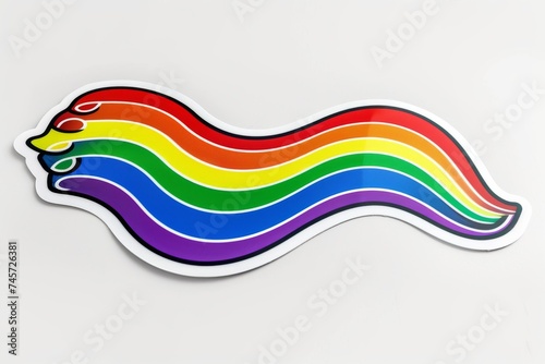 LGBTQ Sticker self transformation design. Rainbow lgbtq pride sticker for alliance motive affirmative diversity Flag illustration. Colored lgbt parade prune. Gender speech gender equality