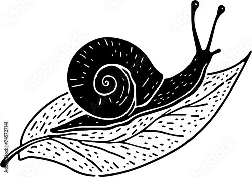 Snail illustration created by artificial intelligence. photo