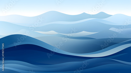 A blue and white painting of a mountain range, Water Splash Blue Color Background