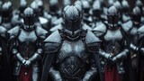 Knights of the Roman Empire reborn through 3D printing technology stand ready in armor that blends ancient designs with futuristic resilience