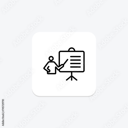 Tutoring icon, coaching, mentoring, instruction, guidance line icon, editable vector icon, pixel perfect, illustrator ai file