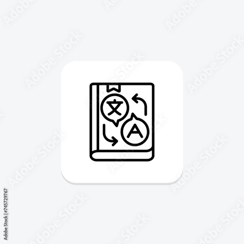 Language Learning icon, language acquisition, language study, language education, language instruction line icon, editable vector icon, pixel perfect, illustrator ai file