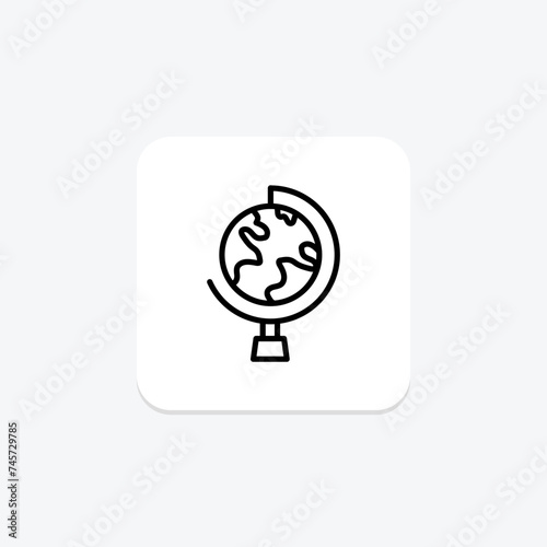 Geography icon, geographical study, geographical research, geographical inquiry, earth sciences line icon, editable vector icon, pixel perfect, illustrator ai file