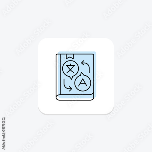 Language Learning icon, language acquisition, language study, language education, language instruction color shadow thinline icon, editable vector icon, pixel perfect, illustrator ai file
