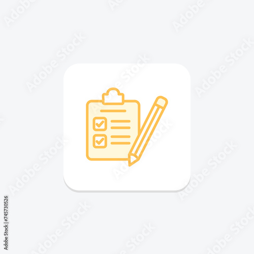 Exams icon, assessments, tests, evaluations, examinations duotone line icon, editable vector icon, pixel perfect, illustrator ai file